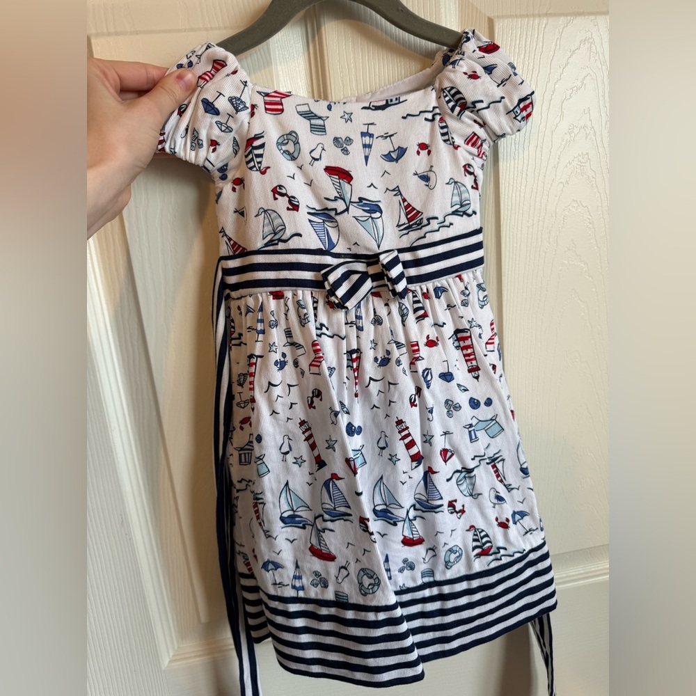 Camilla White Dress with Nautical Patterns